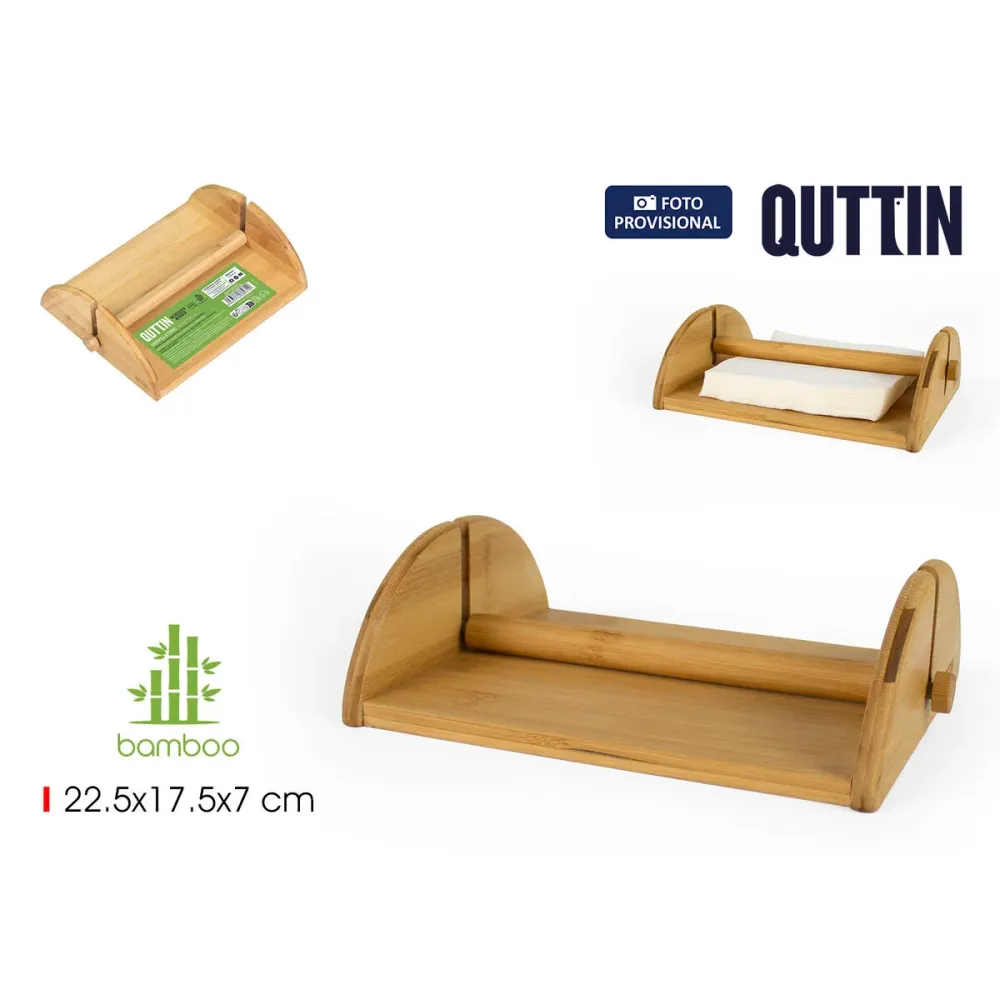Porte-serviettes Quttin Marron Bambou 22,5 x 17,5 x 7 cm (12 Unités)