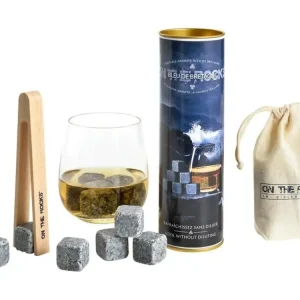 Coffret de 6 glaçons en granit bleu de bretagne