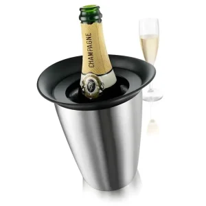 Seau à champagne en acier brosse