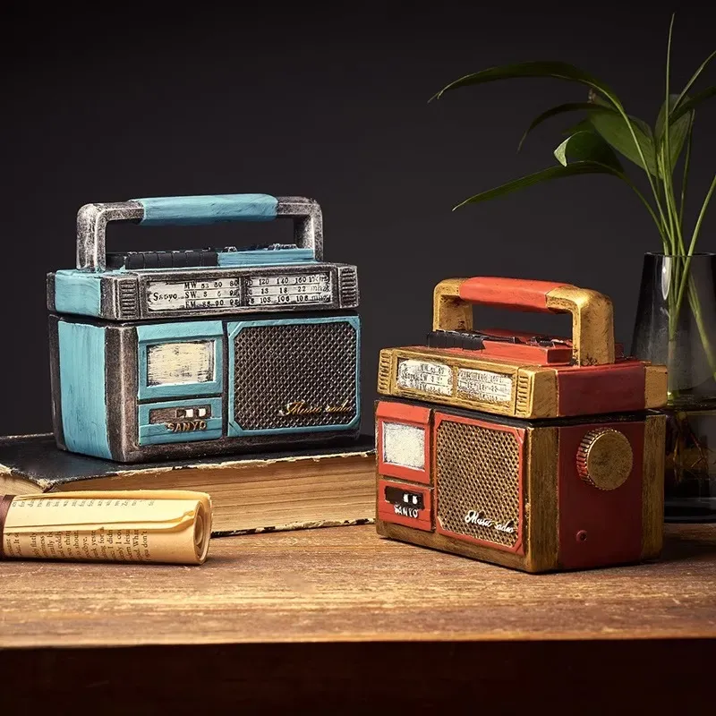 Cendrier Radio bleu rétro, décoration de maison, salon et salle de réunion, ornement de table, accessoires pour fumer, cen...