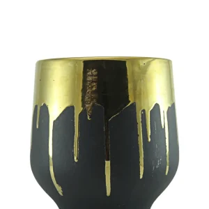 Urban Decor Gold Drip Short Vase - Noir jais Style Minimaliste