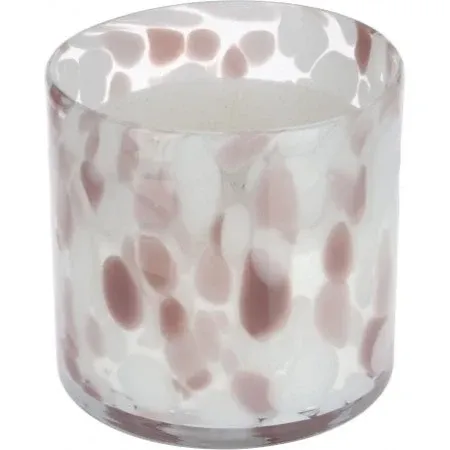 BOUGIE DANS VERRE-10CM-ROSE BLANC ORCA-DECO_NW