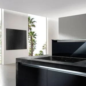 Airone D-002-ELEKTRA - évacuation descendante - 81 cm - acier inoxydable-verre noir - sans moteur