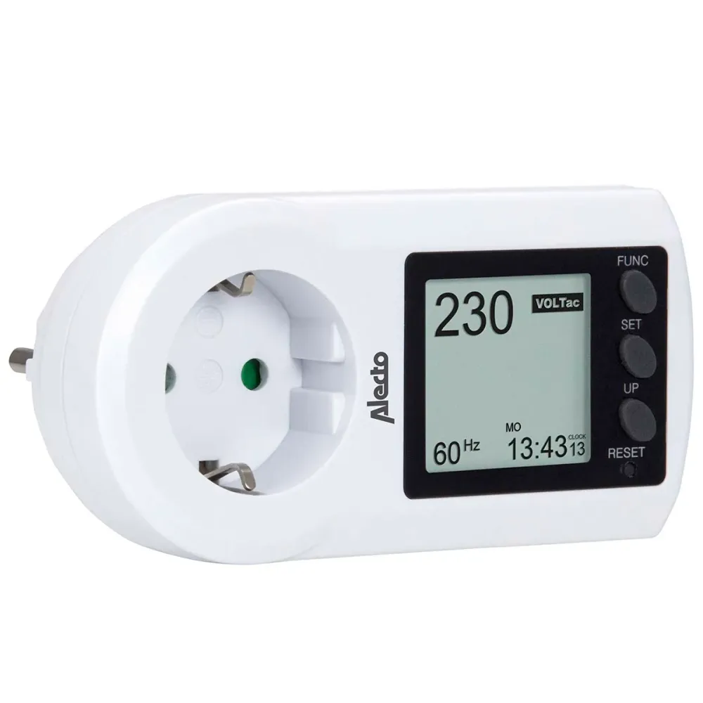 Alecto EM-17 - Moniteur de consommation d’énergie avec grand écran clair - Wit