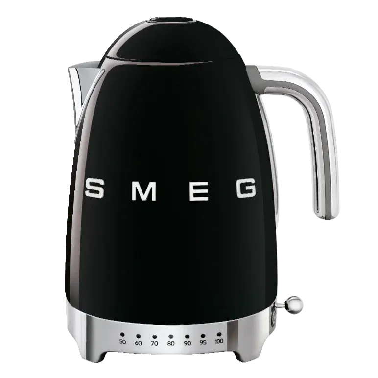 Bouilloire SMEG avec contrôle de température noire KLF04BLEU
