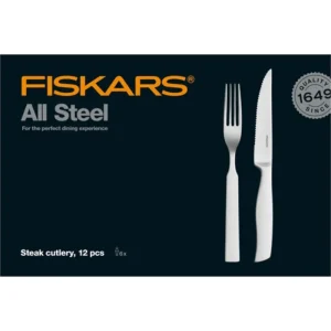 Ensemble de couverts à steak tout acier, 12 pièces par Fiskars