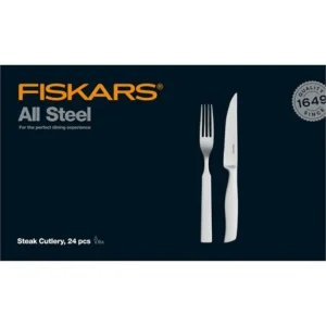 Ensemble de couverts à steak tout acier, 24 pièces par Fiskars