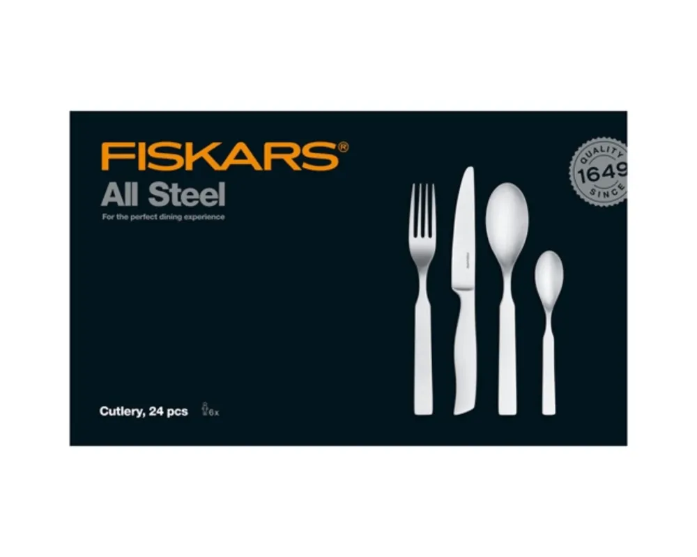 Ensemble de couverts tout acier 24 pièces de Fiskars