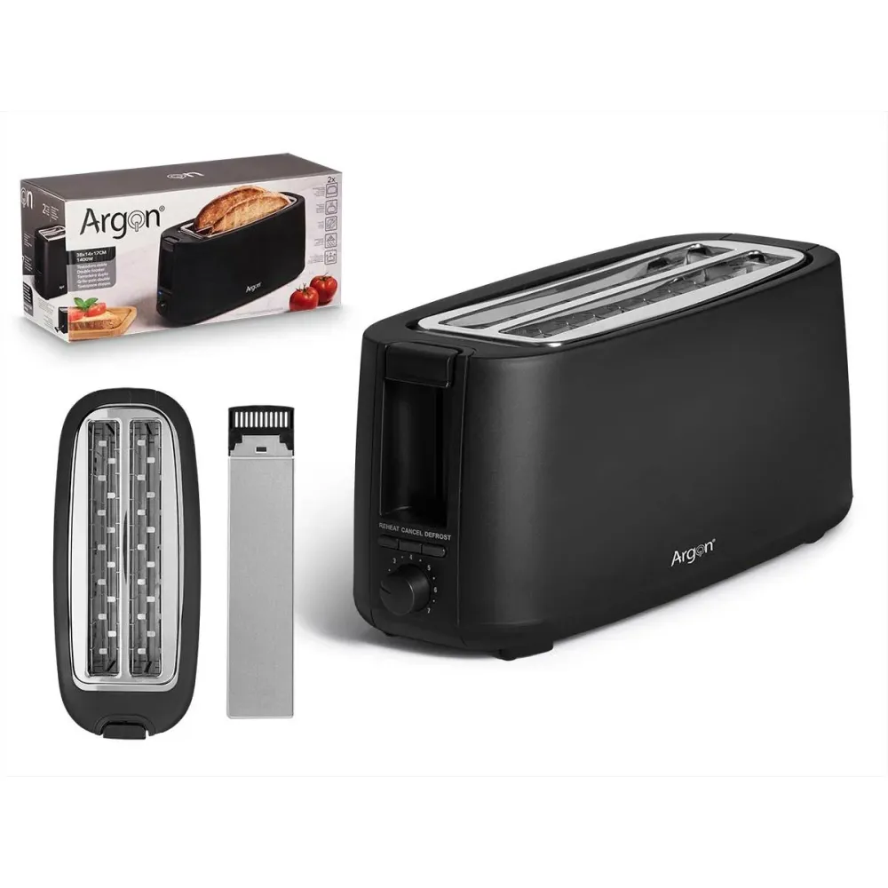 Grille-pain Argon Noir 1400 W