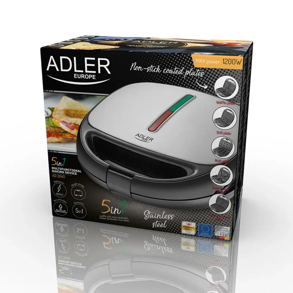 Machine à sandwich Adler AD 3040 Noir 1200 W