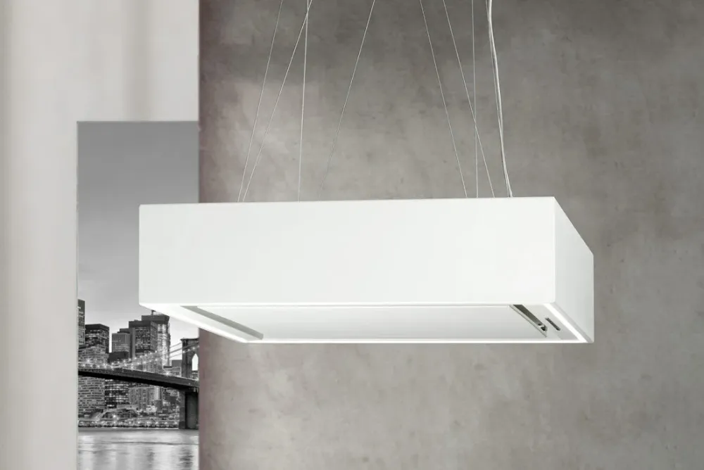 Modèle îlot Airone E-003-BELLINI - 60 cm - blanc - moteur interne - recirculation