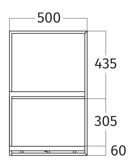 Wave 1052.20 FRAME milieu - modèle mural 120 cm noir - RAL 9017 mat - 2 x 4,2 W dimmable LED 2700 Kelvin