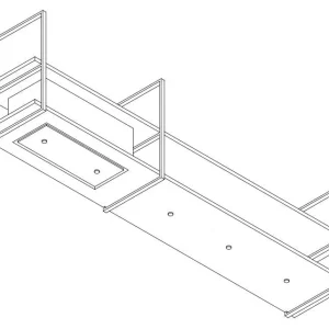 Wave 1055.02 FRAME gauche - Hotte aspirante murale 300 cm en acier inoxydable - moteur interne - éclairage LED