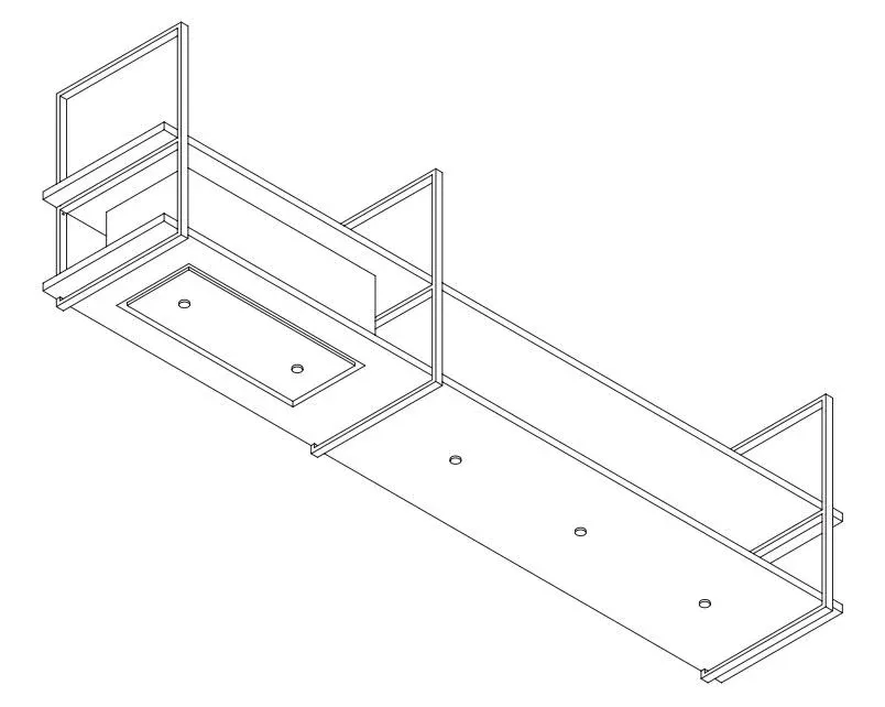 Wave 1055.02 FRAME gauche - Hotte aspirante murale 300 cm en acier inoxydable - moteur interne - éclairage LED