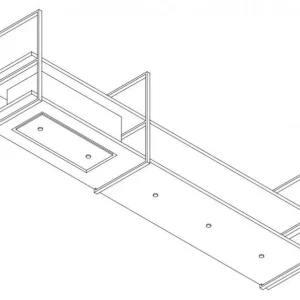 Wave 1055.20 FRAME gauche - Hotte aspirante murale 240 cm noir - RAL 9017 mat - moteur interne - éclairage LED