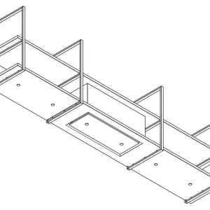 Wave 1057.01 FRAME milieu - Hotte aspirante murale 270 cm en acier inoxydable - moteur interne - éclairage LED