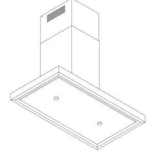 Wave 1066.100 T-SHAPE - Hotte aspirante murale 90 cm - acier inoxydable - moteur interne - LED