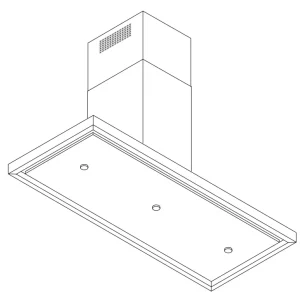 Wave 1066.402 T-SHAPE - Hotte aspirante murale 120 cm - 1 couleur au choix - moteur interne - LED