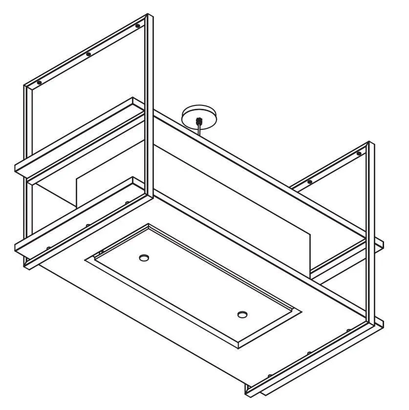 Wave 2052.22 FRAME milieu - modèle îlot 150 cm noir - RAL 9017 mat - 4 x 4,2 W dimmable LED 2700 Kelvin