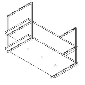 Wave 2052.72 FRAME sans moteur - Modèle îlot 180 cm en acier inoxydable - 4 x 4,2 W dimmables LED 2700 Kelvin
