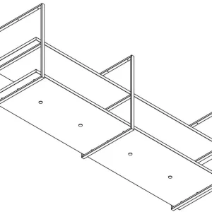 Wave 2053.73 FRAME sans moteur - Modèle îlot 240 cm en acier inoxydable - 4 x 4,2 W LED dimmables 2700 Kelvin