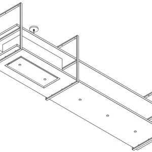 Wave 2055.02 CADRE gauche - Hotte aspirante îlot 300 cm inox - moteur interne - éclairage LED
