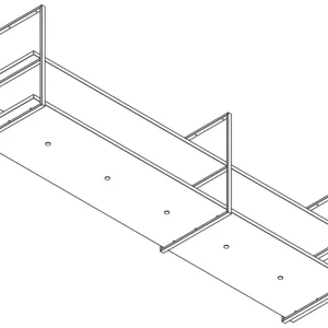 Wave 2056.73 FRAME sans moteur - Modèle îlot 300 cm en acier inoxydable - 5 x 4,2 W dimmable LED 2700 Kelvin