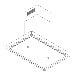Wave 2066.401 T-SHAPE - Hotte aspirante îlot 90 cm - 1 coloris au choix - moteur interne - éclairage LED