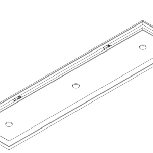 Wave 3663.101 Meuble encastrable STANDARD 120 x 30 cm - Inox - sans moteur - LED