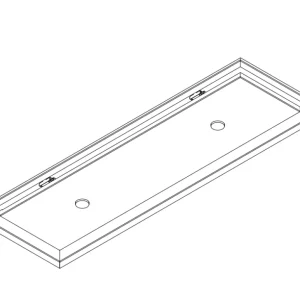 Wave 3666.302 Meuble encastrable 80 x 40 cm - RAL 9017 mat (noir) - sans moteur - LED