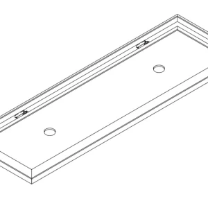 Wave 3683.302 FLAT élément encastrable 90 x 30 cm - RAL 9017 mat (noir) - sans moteur - LED