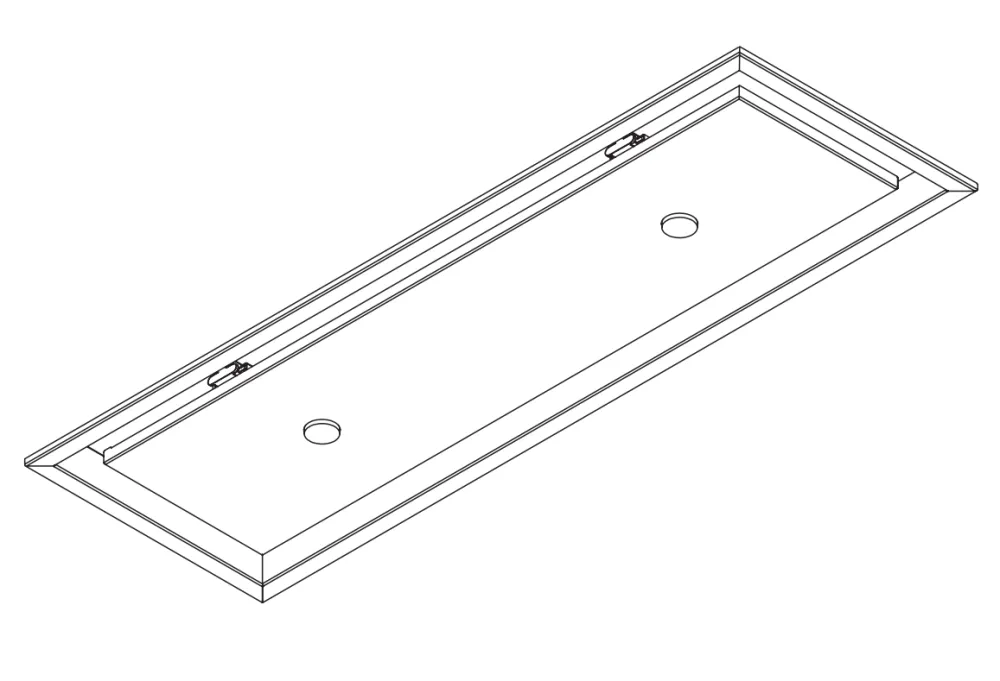 Wave 3683.302 FLAT élément encastrable 90 x 30 cm - RAL 9017 mat (noir) - sans moteur - LED