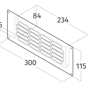 Wave 6610000 Grille d'évacuation en acier inoxydable pour usage intérieur pour recirculation