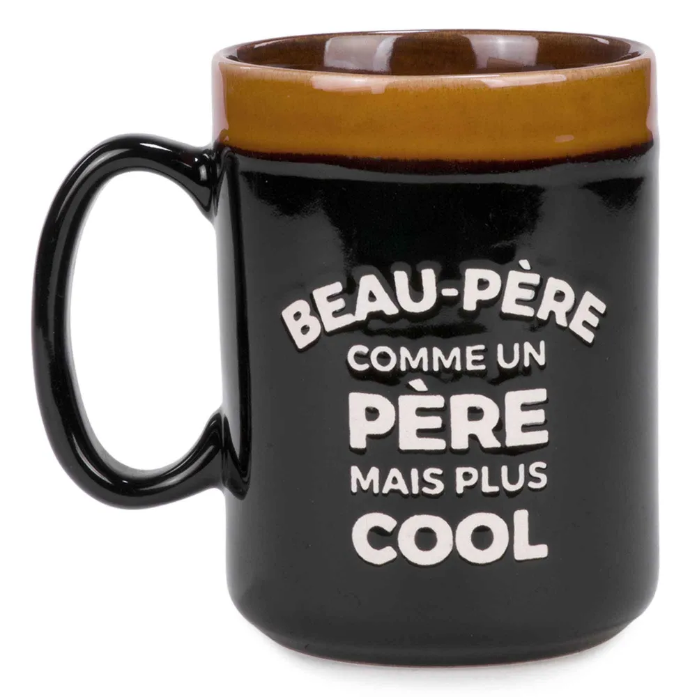 Tasse à café ''BEAU-PÈRE...'', 3-1/2" x 4-1/2"