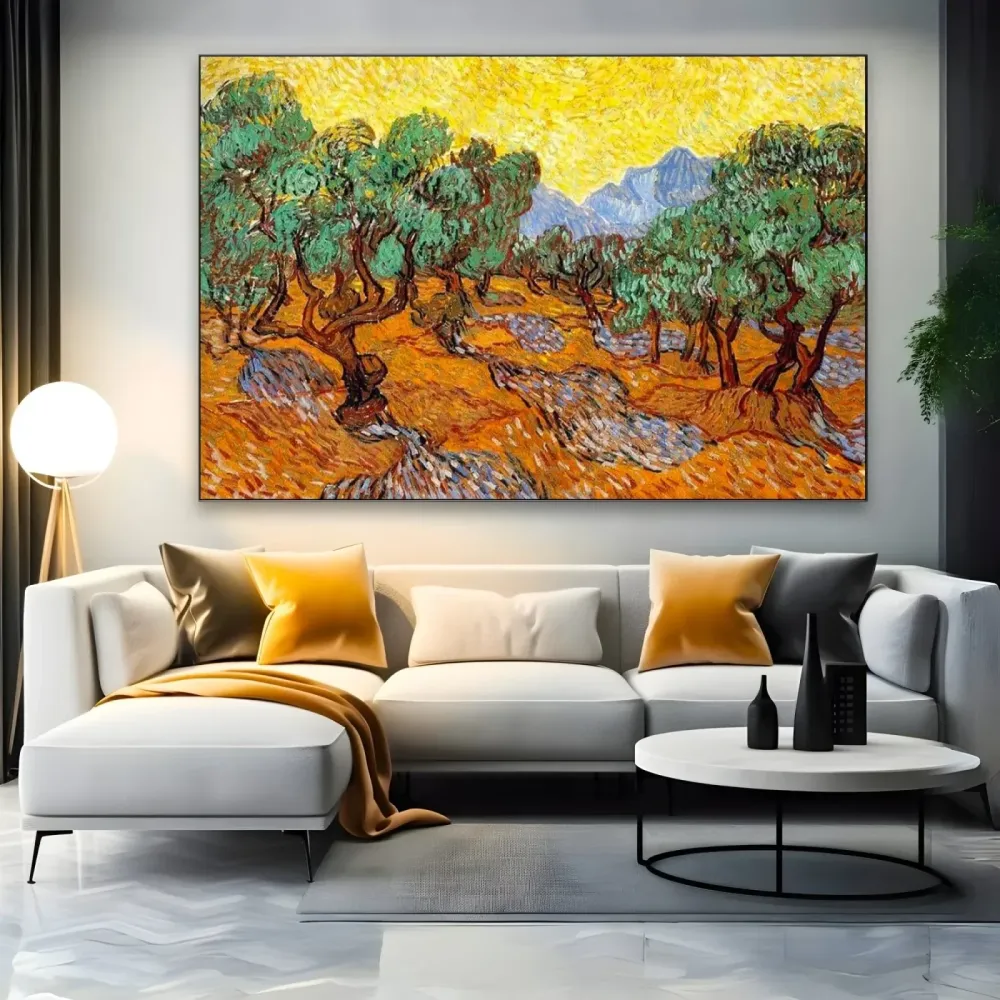 Oliviers au ciel et au soleil jaunes, Vincent Van Gogh OGC