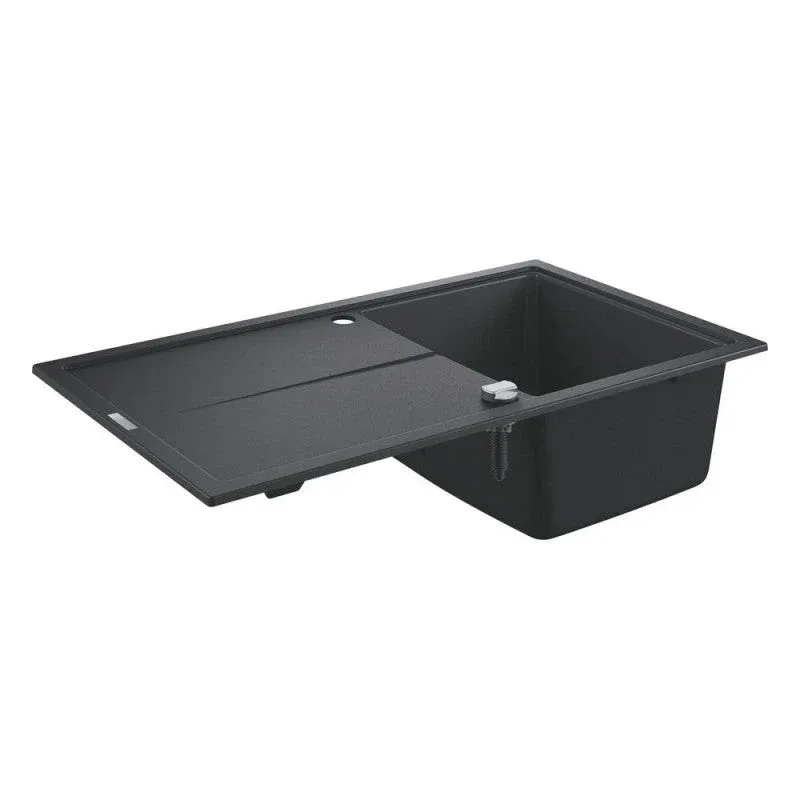 Évier K400 GROHE 31640AP0 1 bac + 1 égouttoir - 86 cm - noir granite - Conforme aux normes CE