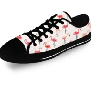 Baskets Noires Toiles Flamant Rose Royaume flamant rose