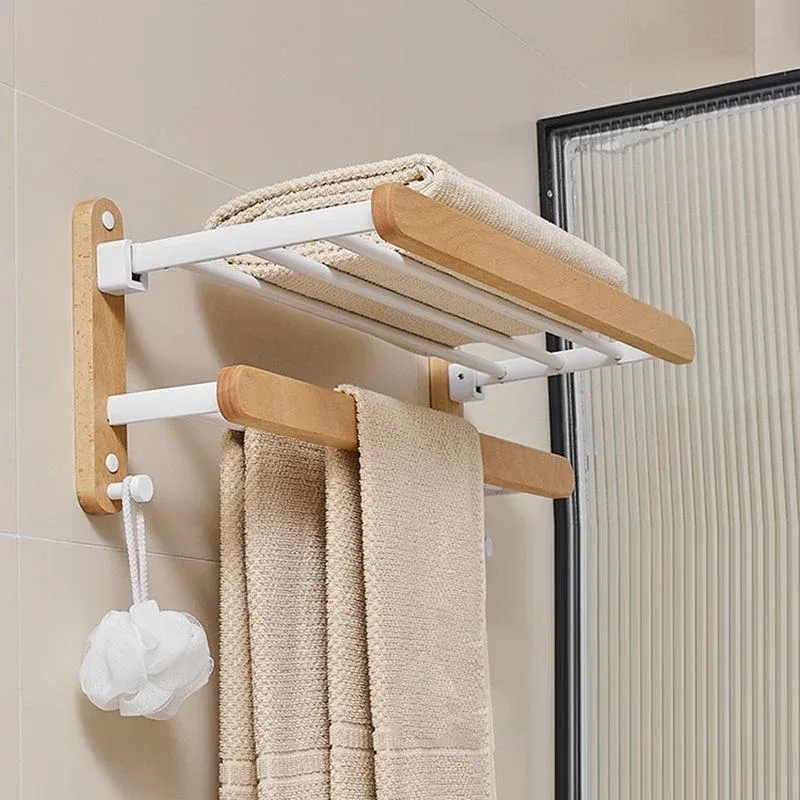 Accessoire de salle de bain naturel moderne à l'unité ou en ensemble en bois massif Clearhalo