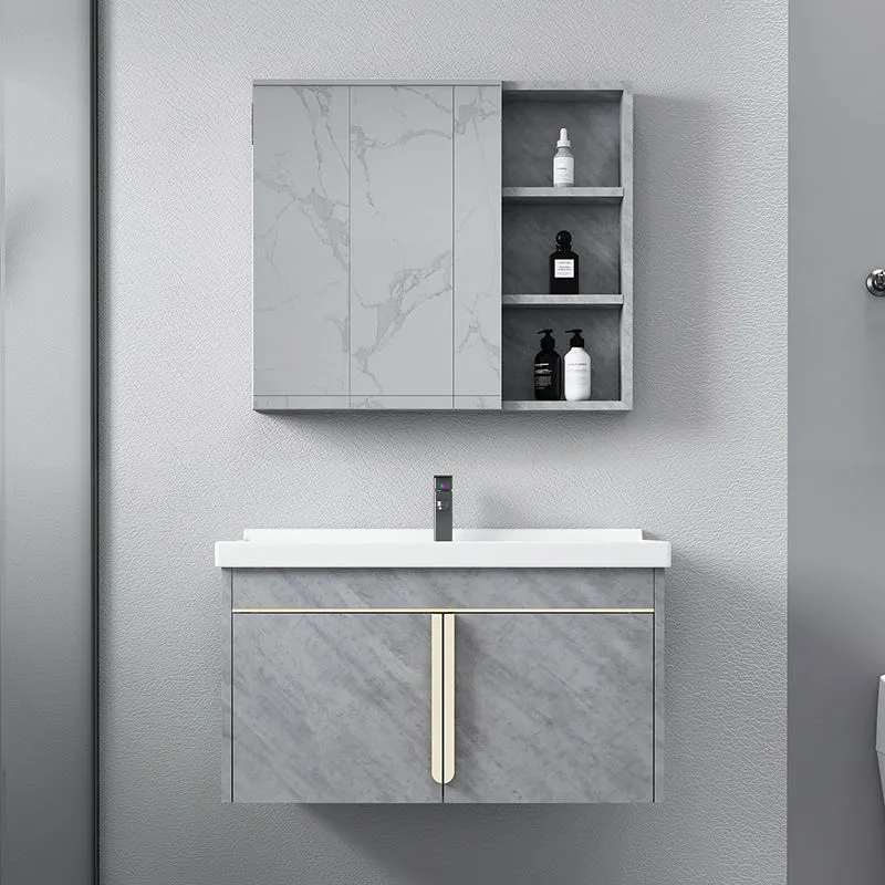 Armoire d'évier contemporaine, armoire de miroir, meuble de vanité pour salle de bains Clearhalo
