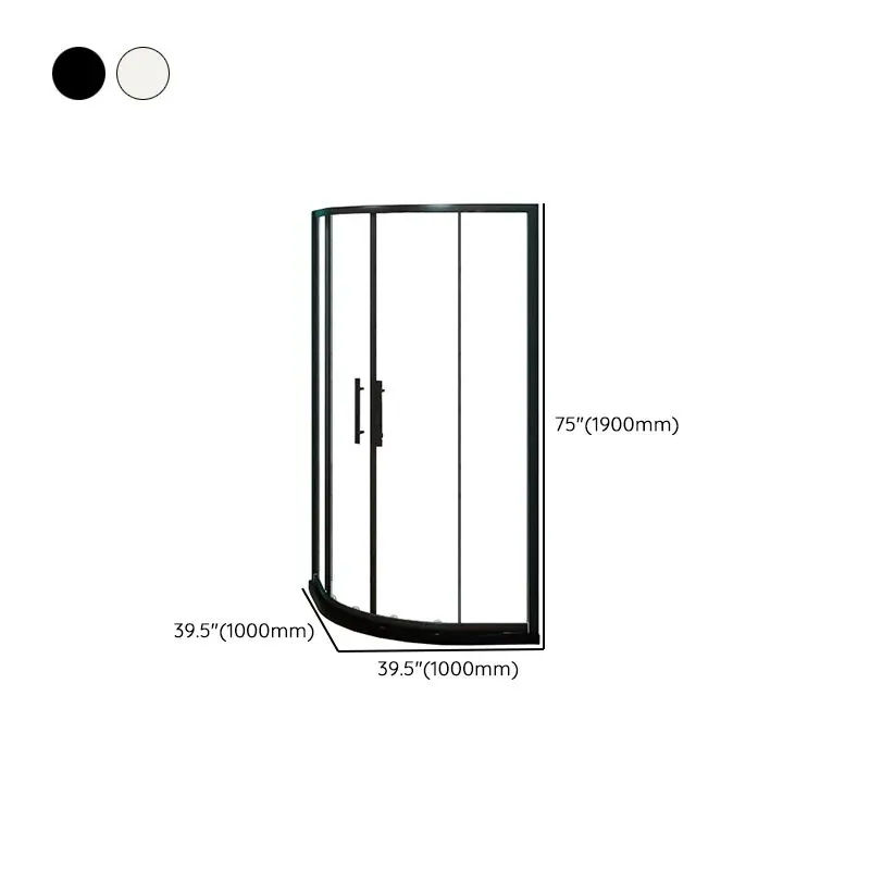 Cabine de douche argentée et noire, cabine de douche en verre trempé transparent Clearhalo