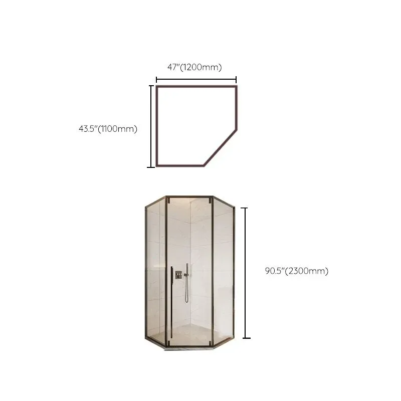 Cabine de douche coulissante double en verre transparent moderne encadrée Clearhalo