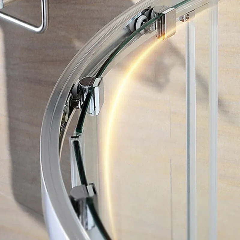 Cabine de douche moderne en verre trempé, verre facile à nettoyer, Kit de douche d'angle double coulissant Clearhalo