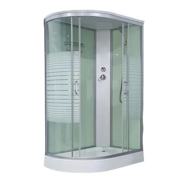 Cabine de douche ronde Cabine de douche double coulissante avec kit de base Clearhalo