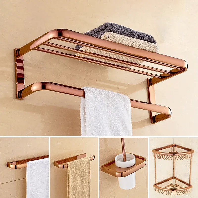 Ensemble d'accessoires de salle de bain vintage 5 pièces Ensemble de quincaillerie de salle de bain en laiton Clearhalo