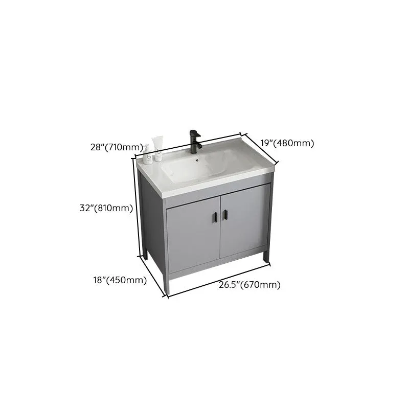 Ensemble de meuble-lavabo de salle de bain moderne, lavabo simple autoportant Clearhalo