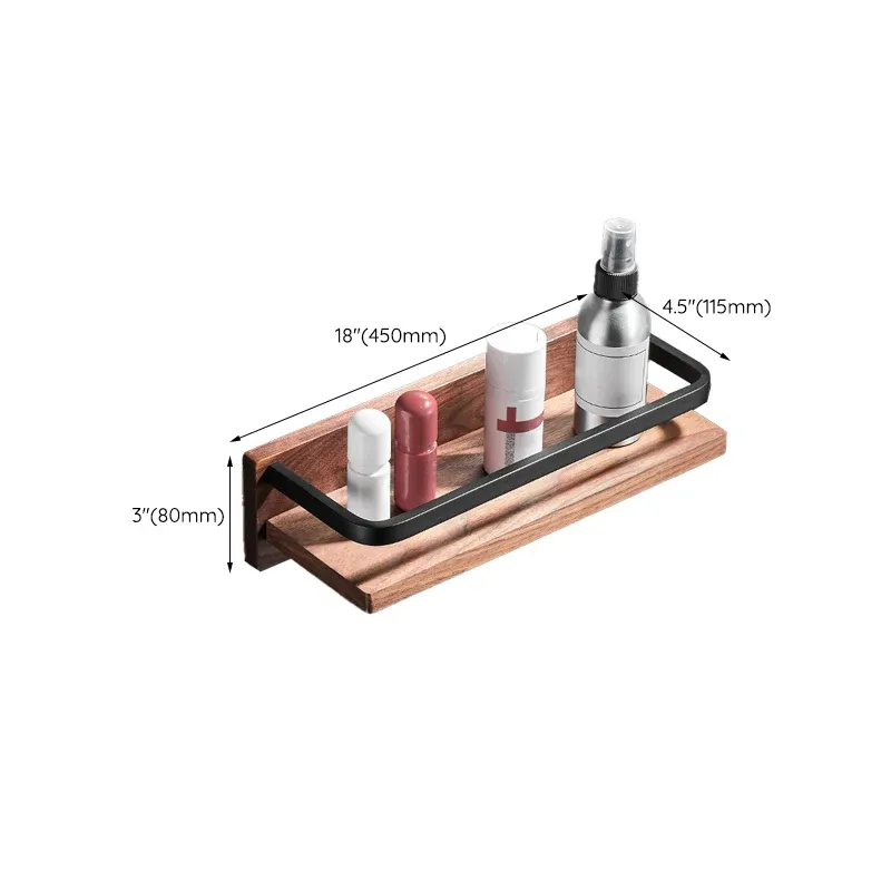 Ensemble de quincaillerie de salle de bain en bois et aluminium, Kit d'accessoires de salle de bain marron Clearhalo