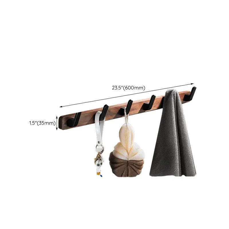 Ensemble de quincaillerie de salle de bain en bois et aluminium, Kit d'accessoires de salle de bain marron Clearhalo