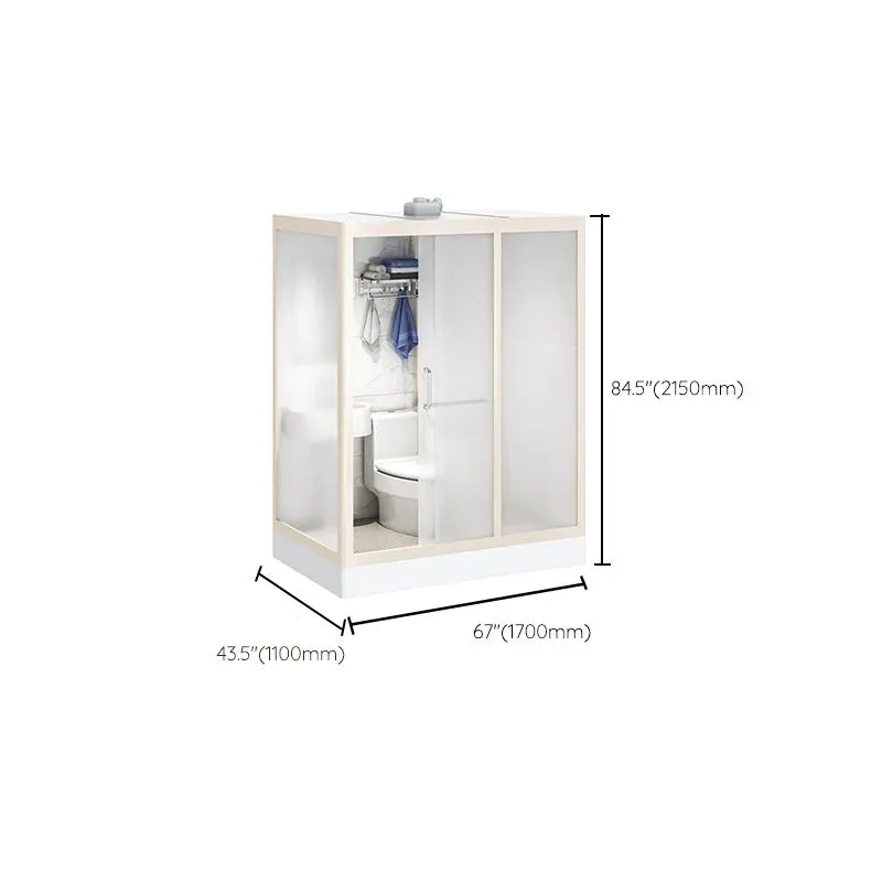 Kit de douche moderne en verre trempé avec base incluse Cabine de douche encadrée en blanc Clearhalo