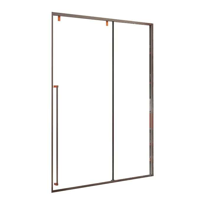 Portes de douche semi sans cadre argentées, porte de bain de douche coulissante simple Clearhalo