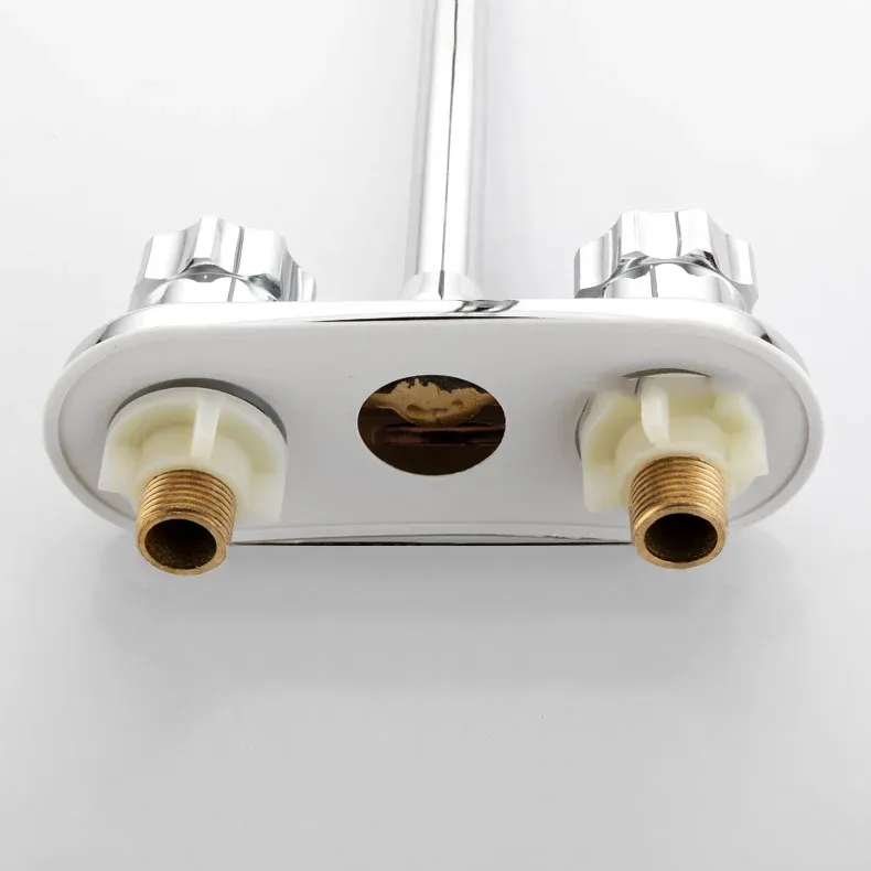 Robinet central moderne chromé, 2 poignées à bouton, bec pivotant, robinet de lavabo de salle de bains Clearhalo